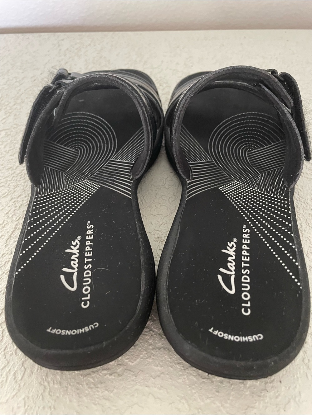Clarks Cloudsteppers Breeze Piper Sandals Womens 8 Black Patent - Picture 3 of 5